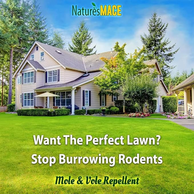 Nature's MACE Mole and Vole Mace, 5 Gallon, 100% Pure Castor Oil, Mole Deterrent for Yard, Lawns, Mole Repellent, Stop Tunneling, Mole Remover Treatment, Castor Oil Repellent, People, Pet, Plant Safe