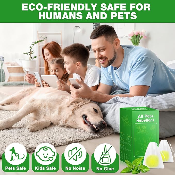 Rodent Repellent Indoor/Outdoor, 24Pack Pest Repellent, Natural Peppermint Oil Pest and Mice Rat Repellents, Long-Lasting Repel Mice, Spider, Roaches, Squirrels, Ants, Rodents