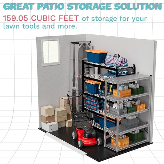 Devoko 6x4 FT Plastic Outdoor Storage Shed - Lockable Resin Tool Shed with Window & Floor - Easy Assembly for Garden, Backyard
