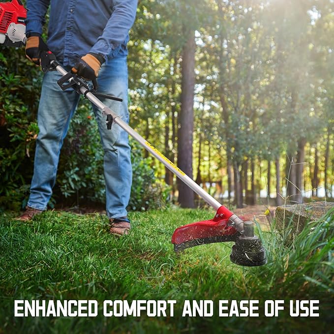 AMERISUN 25.4cc Weed Wacker Gas, 3-in-1 String Trimmer/Edger 16-Inch, 10-Inch Brush Cutter for Garden Edging & Lawn Care（AM4532）
