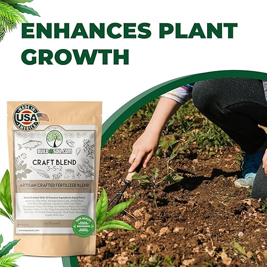 BuildASoil Fertilizer for Vegetable Garden and Ogranic Plant Food | Hand-Crafted Organic Fertilizer with 15 Premium Ingredients | Ensures Larger Plants and More Fragrant Flowers (44 LB - Large Bag)
