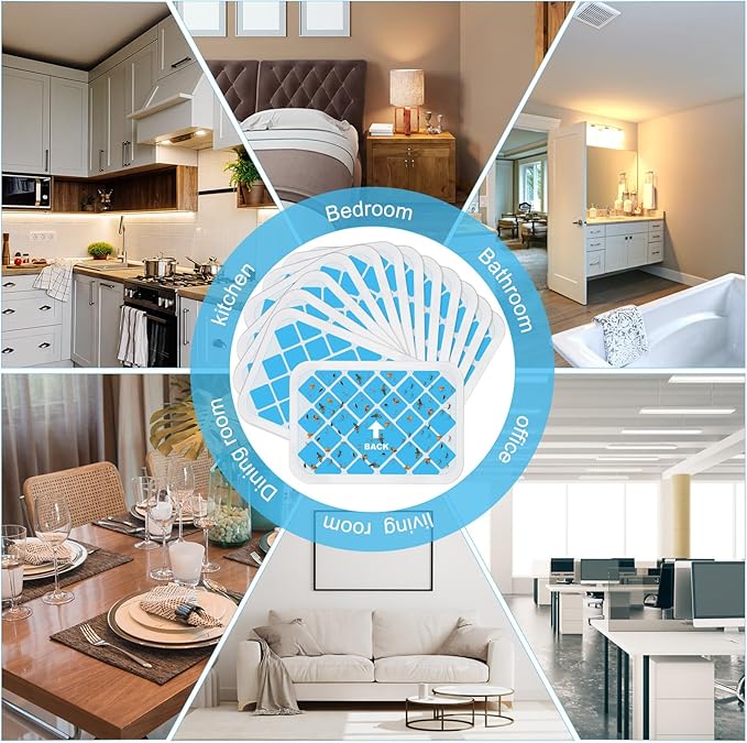 Qualirey 2 Pack Fruit Fly Traps for Indoors, Plug in Fly Trap Indoor with UV Light, Flying Insect Trap Mosquito Catcher Killer for Gnat, Moth, Flies with 24 Pcs Glue Boards