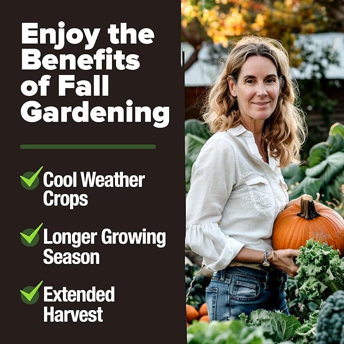 HOME GROWN 12 Fall Vegetable Seeds 6,000+ Heirloom Seeds for Fall & Winter Planting – Beets, Broccoli, Cabbage, Kale, Onion, Pumpkin, Turnip, Lettuce, Peas & More for Home Garden