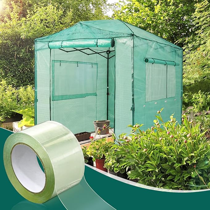 EAGLE PEAK Greenhouse Cover Repair Tape 2''x15' Heavy Duty 18.9 mil Reinforced Ultra High Performance Acrylic Adhesive Weather Resistant Tape for PE Polyethylene Greenhouse Covers and Film, Clear