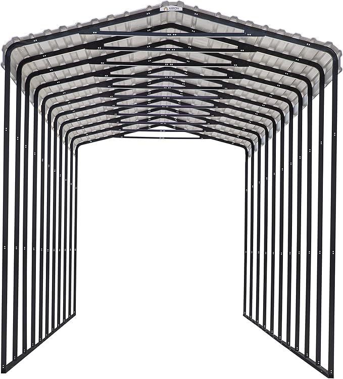 Arrow Carports Galvanized Steel Carport, RV Metal Carport Kit, 14' x 47' x 14', Charcoal