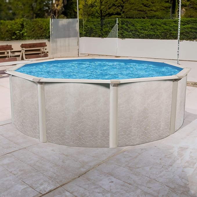 Aquarian Above Ground Pool Kit w/Pump & Leaf Skimmer, Phoenix Steel-Frame, 21', Transparent - Large Heavy-Duty Outdoor Family Swimming Pool for Backyard, Patio, and Yard