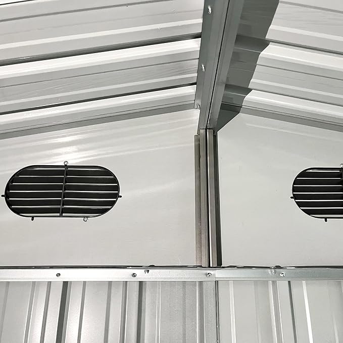 8x10 FT Outdoor Storage Shed,Large Metal Tool Sheds with Window and Lockable Doors, Garden Shed for Backyard Patio Lawn, Dark Grey