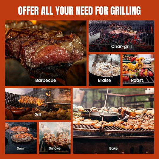 Z GRILLS Wood Pellet Grill & Smoker 8-in-1 Pellet Grill with Automatic Temperature Control，Meat Probes，572 Sq. in Area for Backyard Camping Outdoor Party