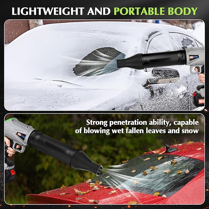 3 in 1 Cordless Leaf Blower Lightweight with Storage Box， 800,000 RPM Leaf Blower Cordless with 2 Battery and Charger,Easy Use Hand Held Blowers for Lawn Care, Dust,Gifts for Men