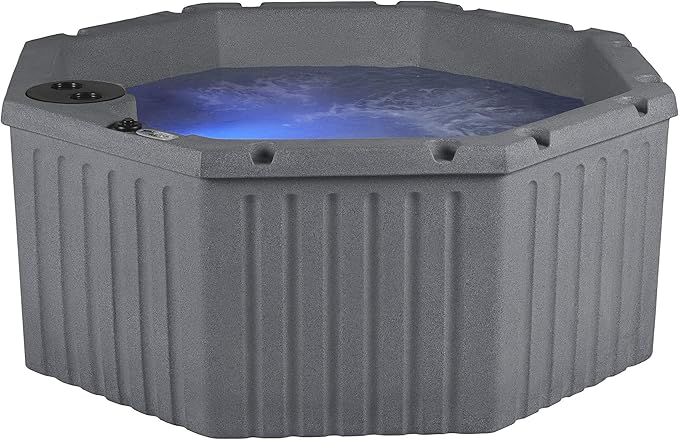AquaLife Invi 5-Person Hot Tub with 11 Hydro Jets, LED Lighting & Insulated Cover – Non-Lounger Spa for Relaxation & Therapy