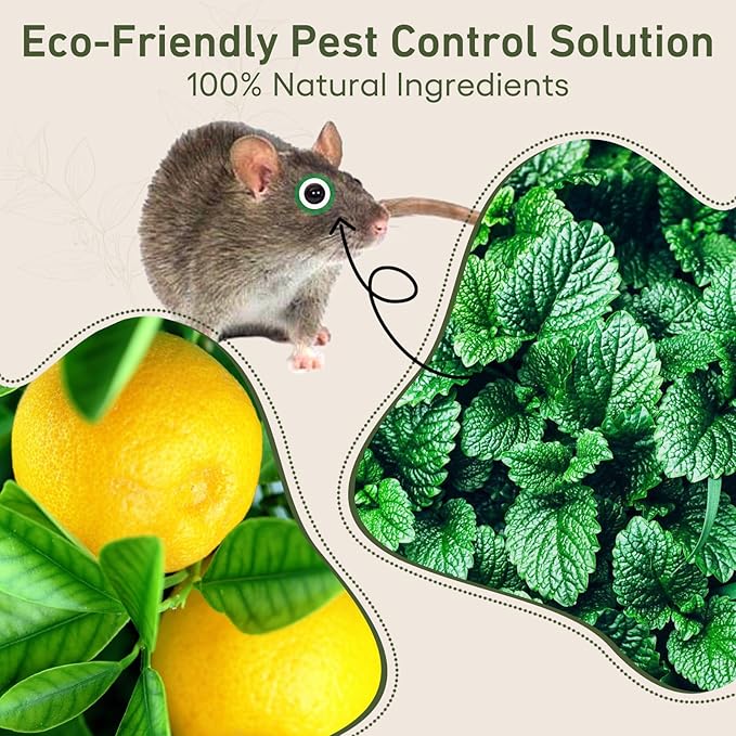 Mouse Rodent Repellent, 24 Pack Peppermint Oil for Mice Mouse Rats Squirrel Spider Pests Control Indoor & Outdoor Use, Natural Deterrent Replace Trap Poisoning Family & Pet Safe Yellow