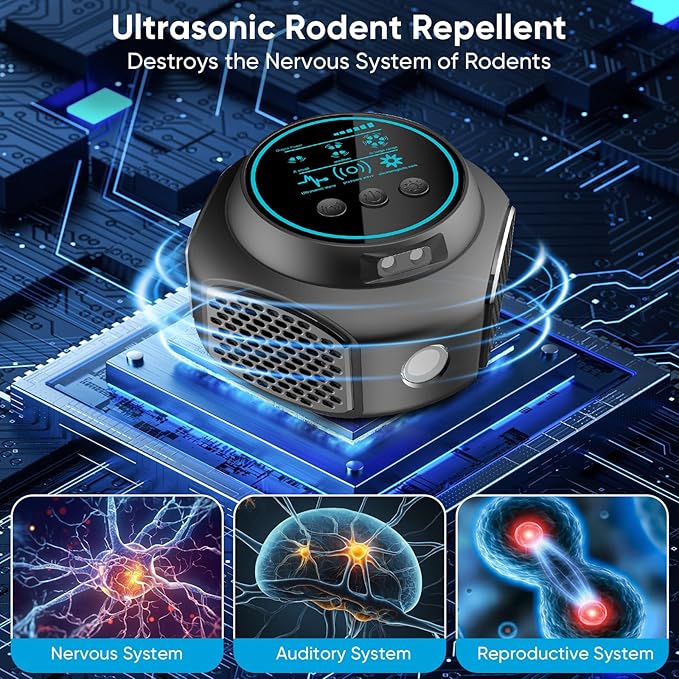 Ultrasonic Pest Repellent Plug in, Mice Repellent Indoor Ultrasonic Pest Repeller, 360° Ultrasonic Repellent for Mouse, Rodent, Squirrel, Roach, Ant, Pest Control for Home, Warehouse, Hotel