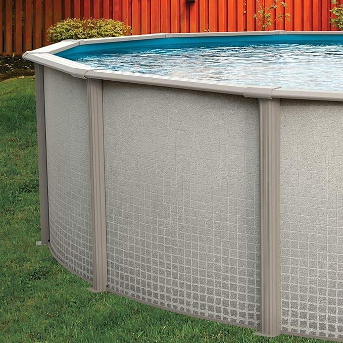 in The Swim 21' Round Above Ground Swimming Pool - Freestyle Package - Featuring: Sand Filter, Pump System and A-Frame Ladder
