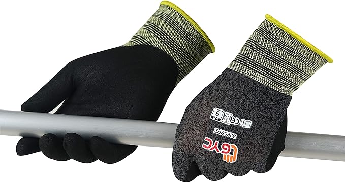 GYC Gloves, Sanitized, DIY Gardening, Super Slim Water-based PU ECO Micro Finish Safety Work Gloves - 10 Pairs Pack - Comfortable Grip, Anti-Slip (3285SPZ / SIZE 11 - XX-Large)