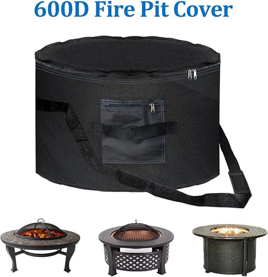 Qualward Outdoor Camping Fire Pit Bag, Double Design with Front Pocket, 2 Handles, and Zipper Opening - Fire Pit Bag Compatible with Outland Firebowl, Ideal for Camping and Travel (Bag Only)