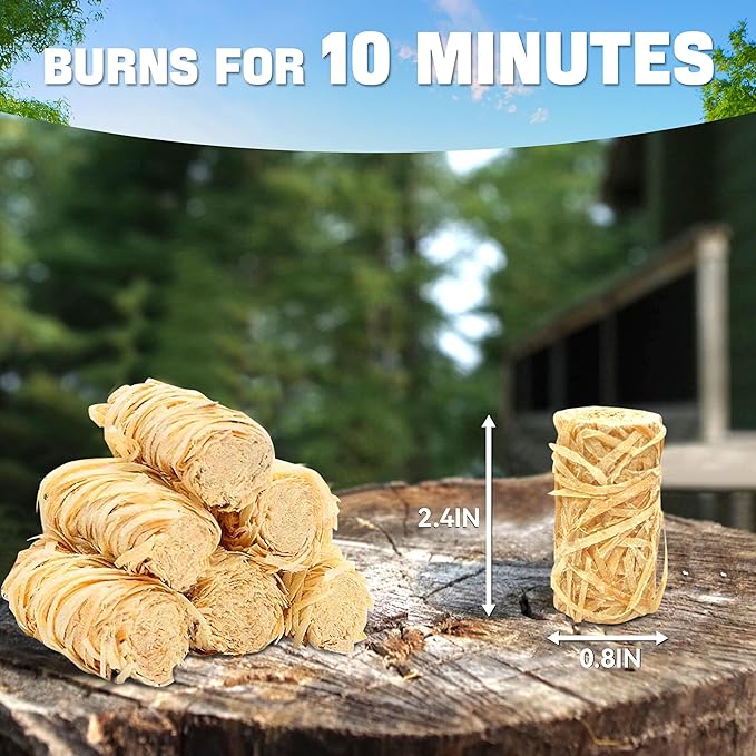 Shwuevei 300 pcs Fire Starter - Natural Fire Starters for Fireplace, Pellet Stove & Wood, Fire Pit, Smoker, BBQ, Chimney, Pizza Oven - Fire Starters for Grill, Charcoal Starter