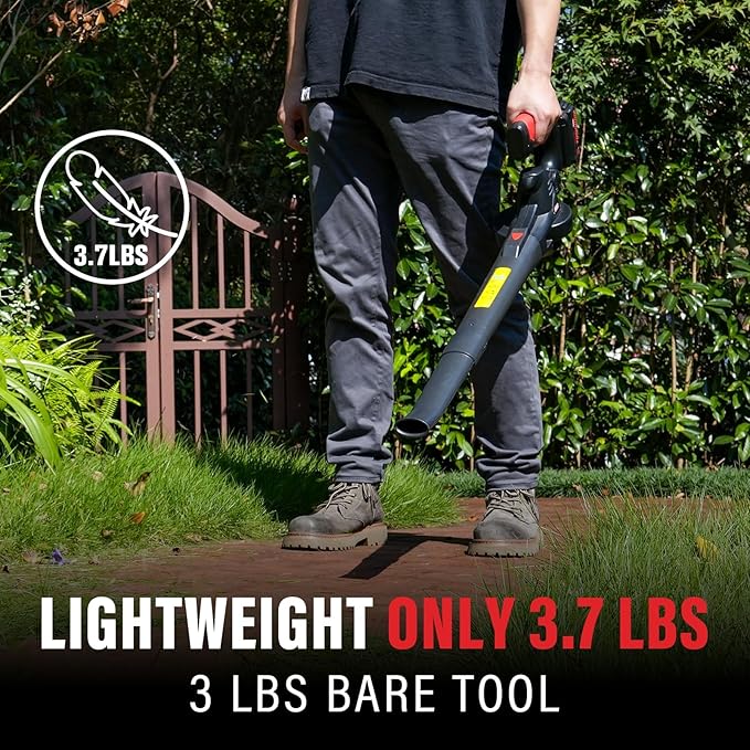 MZK Cordless Leaf Blower,20V Battery Powered Electric Blower for Lawn Care, Electric Lightweight Leaf Blower for Blowing Leaves, Patio Cleaning and Dust(2 * 2Ah Battery & Charger Included),LF40D13