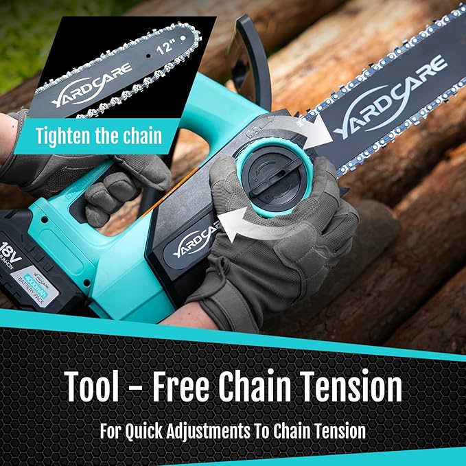 12-Inch 18V-20V Electric Chainsaw Cordless with 4.0Ah Battery Chainsaw, Brushless Motor, Dual Modes, LED Display, for Professional Wood Cutting and Tree Pruning