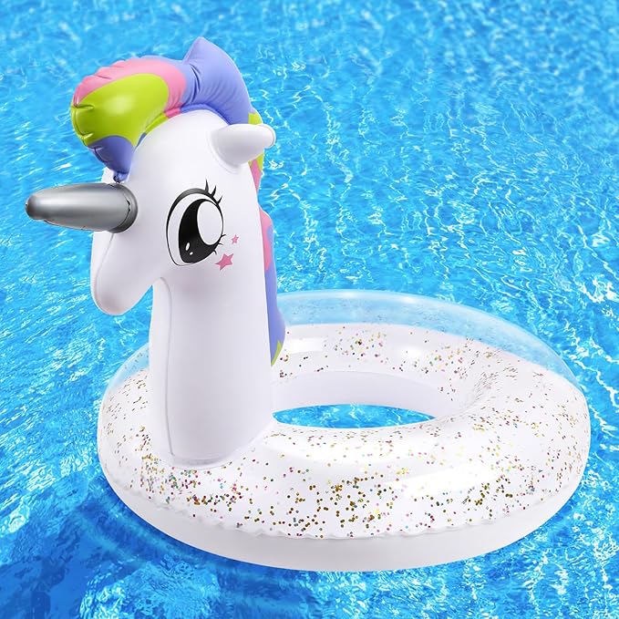 HeySplash Pool Floats Kids, Inflatable Swimming Ring Swim Tube Floaties, Summer Water Fun Beach Party Swimming Pool Toys for Kids Children Water Activities