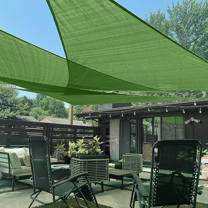 LOVE STORY Custom Size 8'x9'x12' Piquant Green Sun Shade Sail Right Triangle Sunshade Fabric Awning Canopy for Patio Backyard Carport Pergola (Customized)