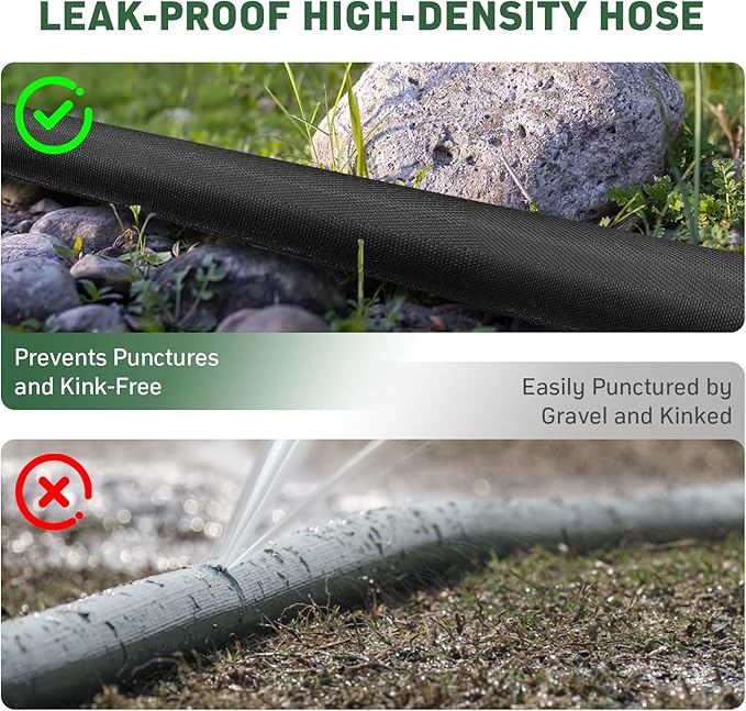 Garden Hose, 50ft Non-Expandable, Lightweight Water Hose, Leakproof & Durable Design, Easy to Store for Gardening, Car Washing, Pet Bathing