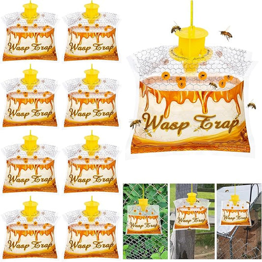 6 Pack Disposable Wasp Traps Outdoor Hanging Yellow Jacket Trap Carpenter Bee Traps for Outside Hornet Trap Carpenter Bee Killer Wasp Catcher for Bug Flying Insect Outdoor