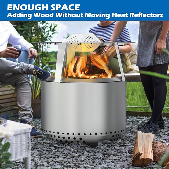 Heat Deflector for Solo Stove 19.5" Bonfire 1.0 2.0 Fire Pit Accessories Stainless Steel 304 Heat Diffuser with Carrying Handle and 3 Support Leg for 19.5 Inch Other Outdoor Indoor FirePits Accessory