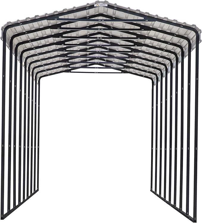 Arrow Carports Galvanized Steel Carport, RV Metal Carport Kit, 14' x 42' x 14', Charcoal