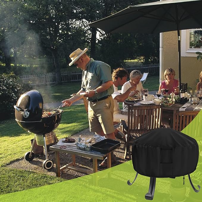 Fire Pit Cover Round, 22 Inch Heavy-Duty Waterproof Firepit Covers, Firepit Bowl Cover for Small Fire Pit Outdoor, 22" D x 22" H