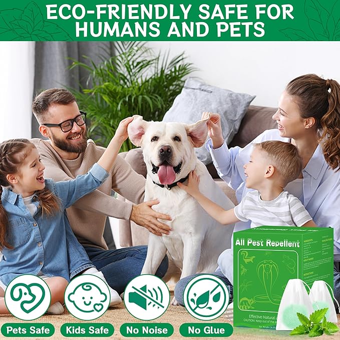 Spider Repellent for Indoor Outdoor Use, 24Pack Natural Peppermint Oil Spider Deterrent for House Garage to Get Rid of Moth Spiders Mice Roaches, Squirrels, Ants, Safe & Non-Toxic
