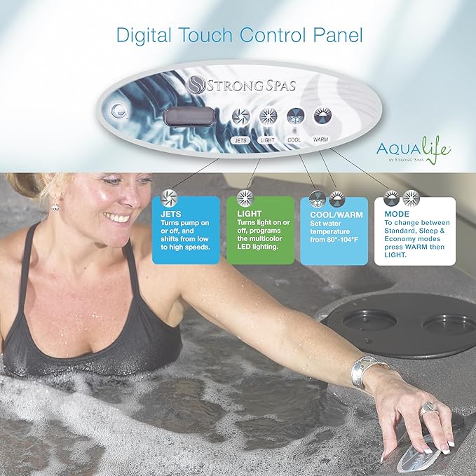 Aqualife Current Outdoor Hot Tub, Free Extras, Fits 4-Adults, Plug and Play Spa, Free Cover Included, Made in USA