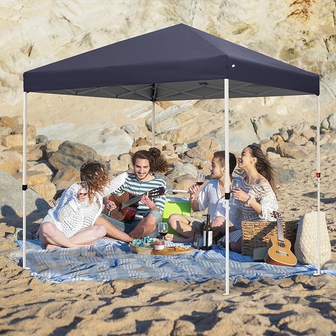 Northroad 8X8 FT Pop Up Canopy, Outdoor Instant Canopy Tent w/Carrying Bag, Portable Gazebo Shelter for Wedding Party,Commercial Event,Patio,Garden,Beach -Dark Grey