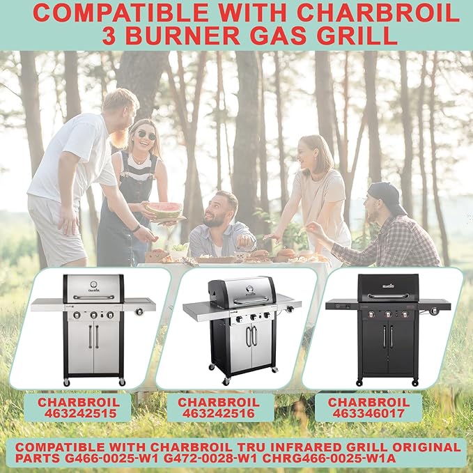 463242516 Grill Parts for Char Broil Commercial Tru Infrared Grill 3 Burner 466242615 463242515 466242616 463367016 463346017 Parts, for Charbroil G466-0025-W1 G472-0028-W1 Grill Grate & Emitter Plate