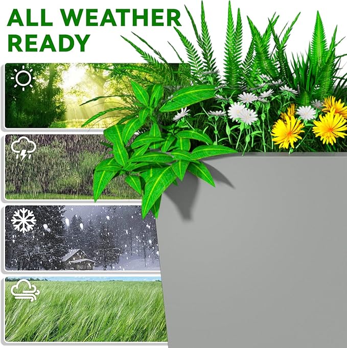 Tall Metal Planter Box, 15" L x 15" W x 30" H 2-Pack Outdoor Planters with Removable Tray, Heavy Duty Steel Front Porch Planters for Patio, Balcony, Indoor(Gray)