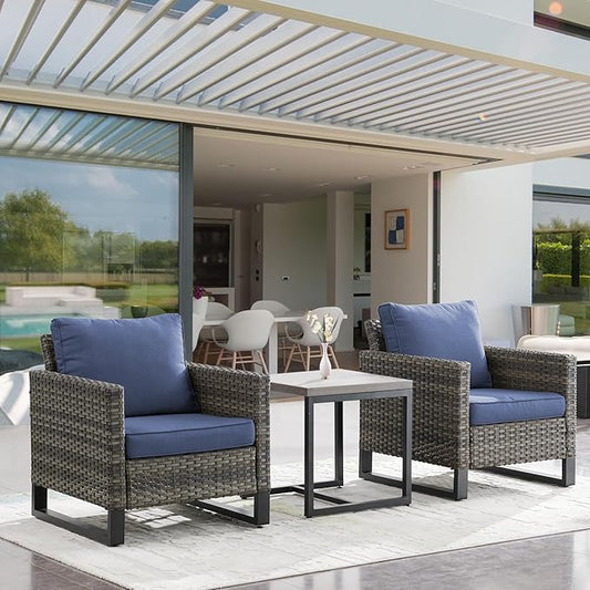 Rilyson Patio Tables Outdoor Coffee Table - Steel Side Tables End Table for Proch Deck Balcony Garden Squre Grey Tabletop