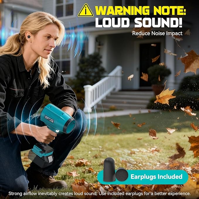 DIYtoolifz 800,000RPM Cordless Leaf Blower Compatible with Makita 18V (Tool Only), Brushless Motor, Adjustable Speed, Lightweight Portable Electric Blower for Car, Patio, Garden (Without Battery)