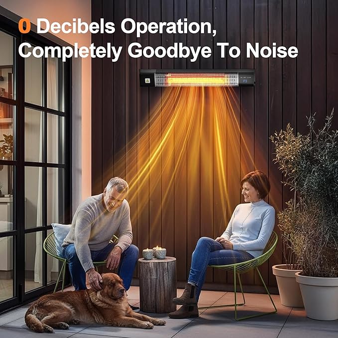 Outdoor Heater,1500W Patio Heater,Garage Heaters with Remote,3 Power Settings,24H Timer,Quiet Operation, Overheat & Waterproof Protection,Electric Wall Heaters for Indoor,Shop,Porch,Backyard,Basement