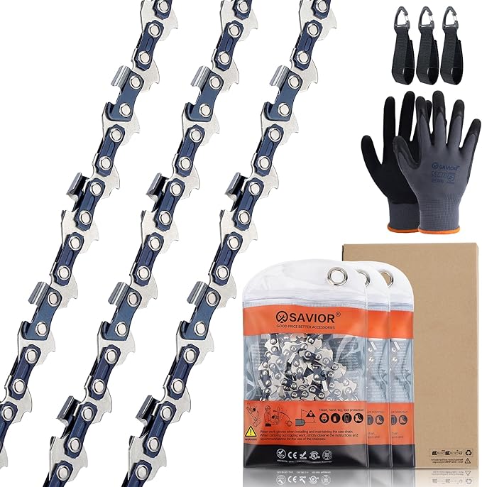 Savior 3Pack R45 12 inch Chainsaw Chain for Dewalt DCCS620B DCCS620P1 DWO1DT612 Black & Decker LCS1240 45 Drive Links .043" Gauge 3/8" LP Replacement Chain
