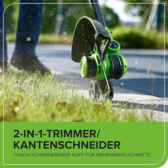 Greenworks 24V 12" Cordless String Trimmer/Edger (Includes 20 Blades), 4.0Ah Battery and Charger Included