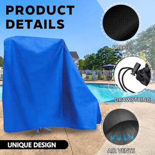 Swimming Pool Lift Chair Protective Cover, 600D Heavy Duty Lift Pool Chair Protective Cover for SR Smith ML300 Series, All Season Pool Lift Cover,All Season Pool Lift Cover with Zipper (Blue)
