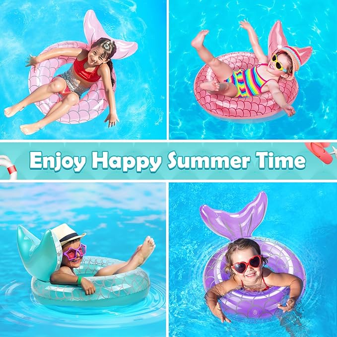 HeySplash Pool Floats Kids, Inflatable Swimming Ring Swim Tube Floaties, Summer Water Fun Beach Party Swimming Pool Toys for Kids Children Water Activities