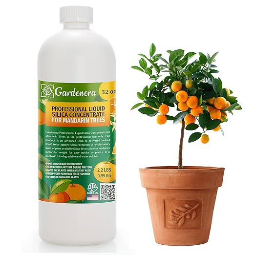 𝐏𝐑𝐎𝐅𝐄𝐒𝐒𝐈𝐎𝐍𝐀𝐋 Liquid Silica Plant Supplement - 32oz - Mandarin Trees Liquid Silica Boost Fertilizer - Stronger Stems & Healthy Leaves for Indoor & Outdoor Mandarins (Makes 180 Gallons)