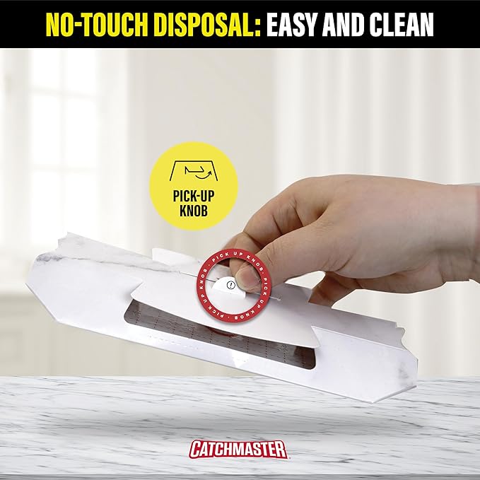 Catchmaster Cockroach Killer Trap with Roach Bait Used by Pest Professionals (10-Pk) - Sticky Glue Roach Traps for House – Kitchen, Bathroom & Garage, Indoor Pest Control and Bug Catcher