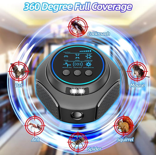 2 Pack Ultrasonic Pest Repeller Rodent Repellent Ultrasonic Plug in with 360°Mice Repellent Indoor& 4 Modes Ultrasonic Mouse Repellent Mice Deterrents for Home House Warehouse Garage Basement