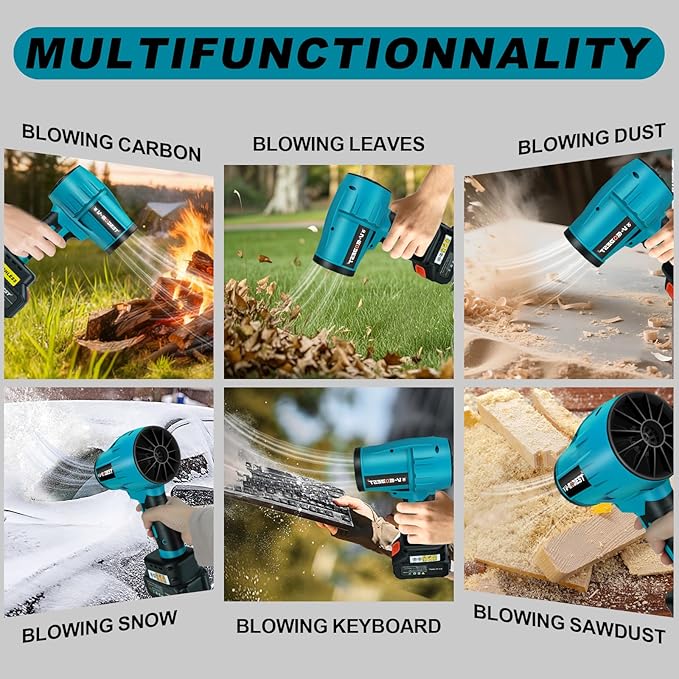 V-MODEST Electric Leaf Blower, Handheld Leaf Blower 500,000RPM Brushless with 4.0Ah Battery, Lightweight Cordless Leaf blowers for Garage Yard Car Deck Cleaning Blowing Leaves Dust Debris