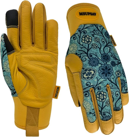 Thorn Proof&Puncture Resistant Gardening Gloves with Grip,Garden Glove for Women, Leather Yard Work Gifts