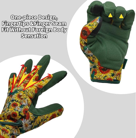 Thorn Proof&Puncture Resistant Gardening Gloves with Grip,Garden Glove for Women, Leather Yard Work Gifts