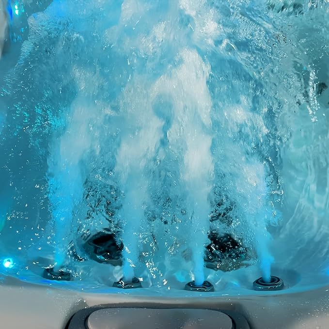 Scenic Outdoor Hot Tub, 6-Person 69-Jet Lounger 4-Pump Spa with Triple Water Columns and Bluetooth Stereo by Essential Hot Tubs