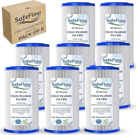 5" x 2.5" Cold Plunge Filter 20 Micron – Fits The Pod Ice Cold Plunge Water Chiller, Cold Plunge Filters, and Under Kitchen Sink Systems (8)