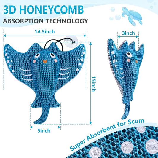 Hot Tub Scum Absorber Devilfish, 2PCS Reusable Hot Tub Oil Absorbing Floating Sponges for Spa/Pool, Hot Tub Scum Sponge Accessories to Soak Up Oils & Keep Water Clean